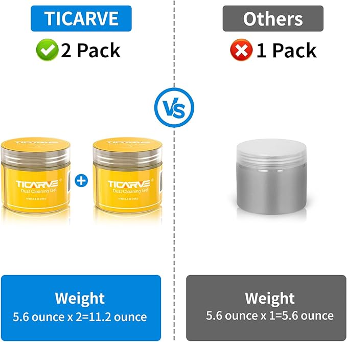 TICARVE 2Pack Cleaning Gel Car Putty Car Cleaning Putty Gel Auto Detailing Car Interior Cleaner Cleaning Kits Clean Slime Car Assecories Keyboard Cleaner Yellow (320g/11.2oz)