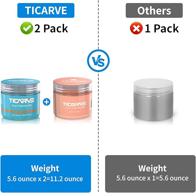 TICARVE 2Pack Car Cleaning Gel Car Putty Car Cleaning Putty Auto Tools for Car Interior Cleaner Cleaning Kits Automotive Car Cleaner Blue Orange (320g/11.2oz)