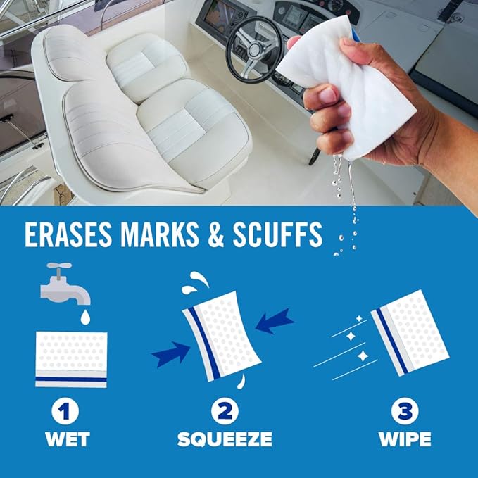 Premium Boat Scuff Erasers, Boating Accessories for Cleaning, Gift for Pontoon, Fishing, Jon Boats, Decks, Vinyl and Hull Cleaner, Gadgets for Men and Women