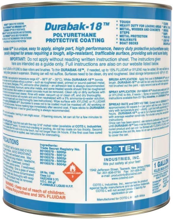 Durabak 18 Bed Liner KIT - Roll On Paint Coating | DIY Coat for Bedliner, Undercoating, Auto Body, Automotive Rust Proofing, Boat Repair | Textured Finish 16 Detailing Colors (Quart, Brick Red)