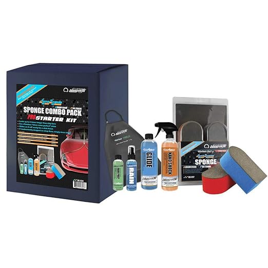 Nanoskin AUTOSCRUB Surface Prep Sponge - Combo Pack Pro Kit - Patented Clay Bar Replacement Tool to Remove Embedded Contaminants Before Wax & Coating | Safe for Painted Surface, Glass, Plastic, etc.