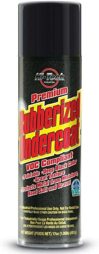 Hi-Tech Premium Rubberized Undercoat Spray – Rust Prevention, Moisture & Gravel Resistant – Paintable, Deep Black Finish – 19.4 oz Aerosol – VOC Compliant