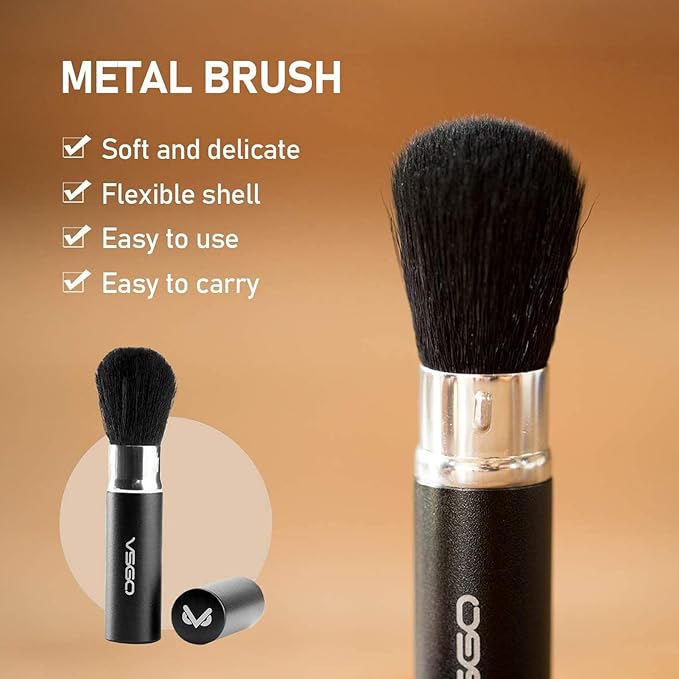 VSGO Professional Lens Cleaning Kit with Air Blower Folding Pouch Microfiber Lens Cloth Wet Wipes Lens Cleaner Metal Brush Cotton Swab Compatible for Optical Camera Lens Phone Laptop Cleaning(VS-A2E)