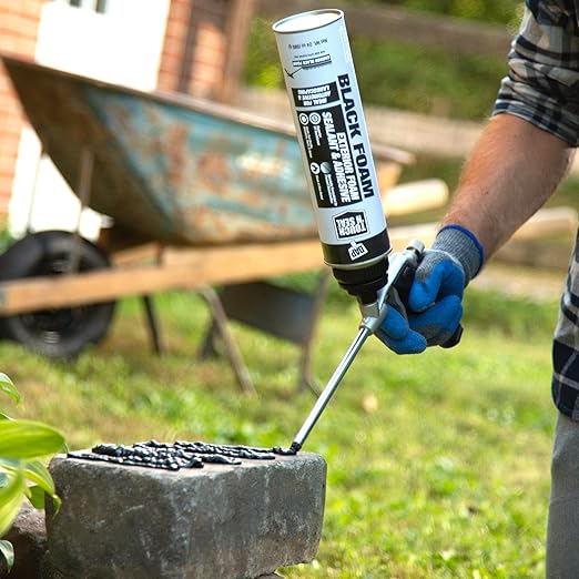 Touch N Seal Black Landscape and RV UV-Resistant Polyurethane Gun Foam Spray Sealant Kit - 10/24oz Cans and 2/12oz Cans Zero FOC Polyurethane Foam Cleaner