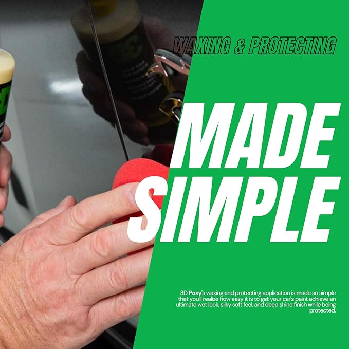 3D POXY Montan Wax Sealant – Long Lasting Hybrid Car Wax for High Gloss Finish & Paint Protection | Non-Staining Formula | Easy to Apply | Made in USA | 32 oz