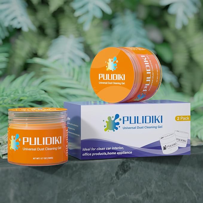 PULIDIKI Car Cleaning Gel for Car Cleaning Putty Car Putty Auto Detailing Tools Car Slime Cleaner Dust Cleaning Gel for Car Interior Cleaner Car Accessories Keyboard Cleaner Orange (2Pack)