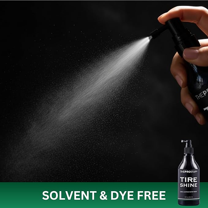 The Pro Stuff® Tire Shine - Satin Tire Dressing for Deep Black Finish | No Sling, Quick Drying, Solvent-Free | Car Tire Shine for Enthusiasts