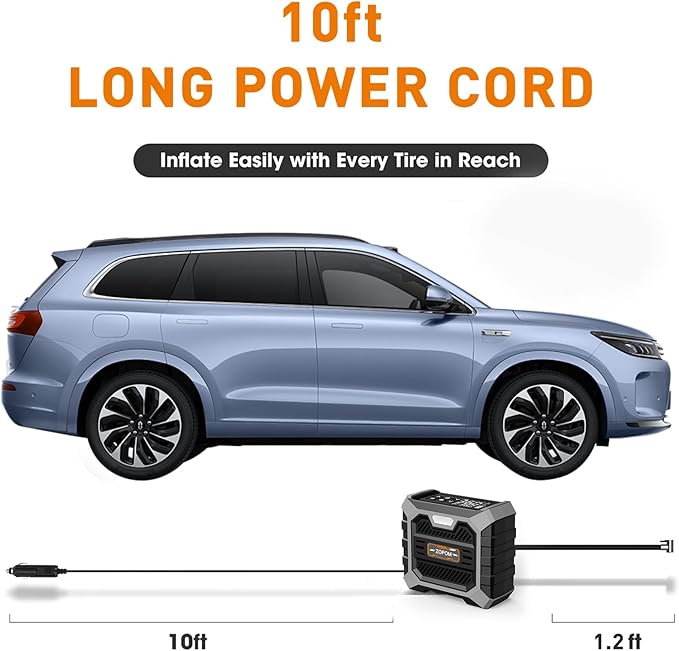 Tire Inflator Portable Air Compressor DC 12V Air Compressor Portable with Digital Pressure Gauge Air Pump for Car Tires - Car Accessories Bike, Motor