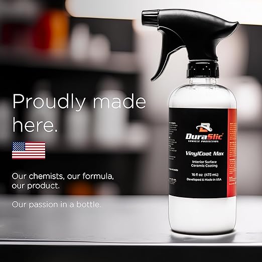 VinylCoat Max 16oz – Ceramic Vinyl & Plastic Coating for Car Interiors, Hydrophobic UV Protection, High Gloss Shine, Long-Lasting Finish, Easy Application, Made in USA