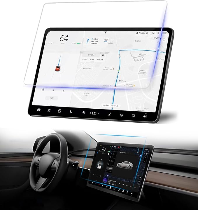 PM Auto Tesla Model 3 Glass Screen Protector Accessories, Anti-Glare/Anti Fingerprint 15 inches Tempered TouchScreen Protector for Model 3 (2017-2023) w/Alignment Kit