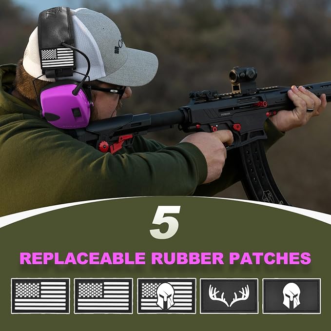 ZOHAN UPGRATED EM054 Electronic Shooting Ear Protection with 4X Sound Amplification, Slim Active Noise Reduction Earmuffs for Gun Range