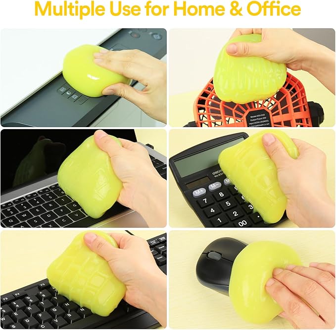 PULIDIKI Car Cleaning Gel Detailing Kit Car Cleaning Putty Gel Reusable Car Cleaning Tools Car Slime for Cleaning Car Slime Cleaner Car Cleaning Supplies Car Accessories for Men Women Yellow