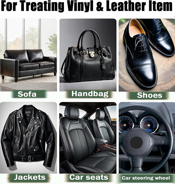 Leather Recoloring Balm, Brown Vinyl Leather Dye for Furniture Seat, Leather Repair Kit for Car Interior, Shoe Polish Paint