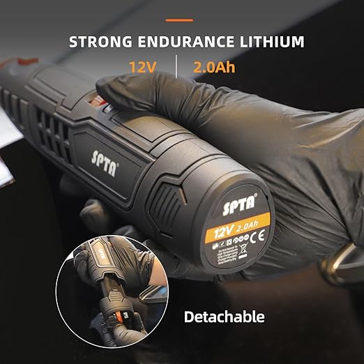 Cordless Rotary Tool, SPTA Powerful Mini Detail Polisher Kit, 36Pcs 12V Li-ion Battery 5,000-25,000 RPM Micro Auto Detailing Car Polisher Polishing Foam Pad Set for Buffing Polishing Sanding Cleaning