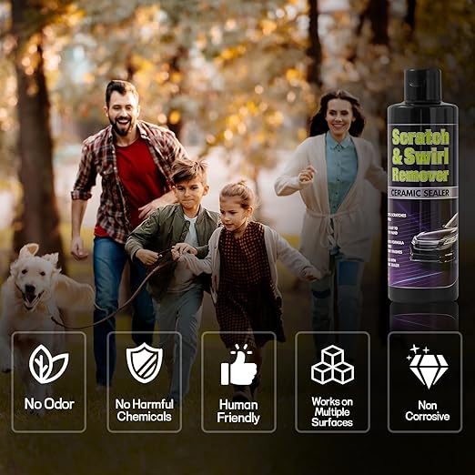 Upgraded Car Scratch Remover Kit, Scratch Remover for Vehicles & Cars, Car Paint Scratch Repair, Polishing & Rubbing Compound Paint Restorer with Applicator Pad, add Gloss & Shine 16OZ