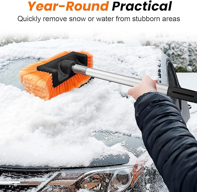 12" Car Wash Brush Head with Soft Bristle for Auto RV Truck Boat Camper Exterior Washing Cleaning