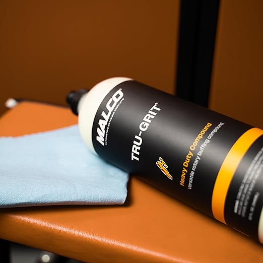 Malco Tru Grit - Heavy Duty Buffing and Polishing Compound for Cars/Automotive Paint Correction and Detailing/Removes 1000-1500 Grit Sand Scratches / 1 Gallon (120001)