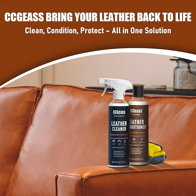 Leather Conditioner 16oz | Leather Care for Car Seats, Furniture, Couches, Shoes & Boots | Non-Greasy Deep Conditioning, Maintains Softness & Natural Finish& Protects