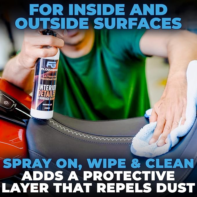 Interior Car Cleaner and Protectant Spray - Interior Detailer and Restoration for Seats, Upholstery, Dashboard, Vinyl, Trim & more - Automotive Detailing Spray for Cars, Motorcycle, RV