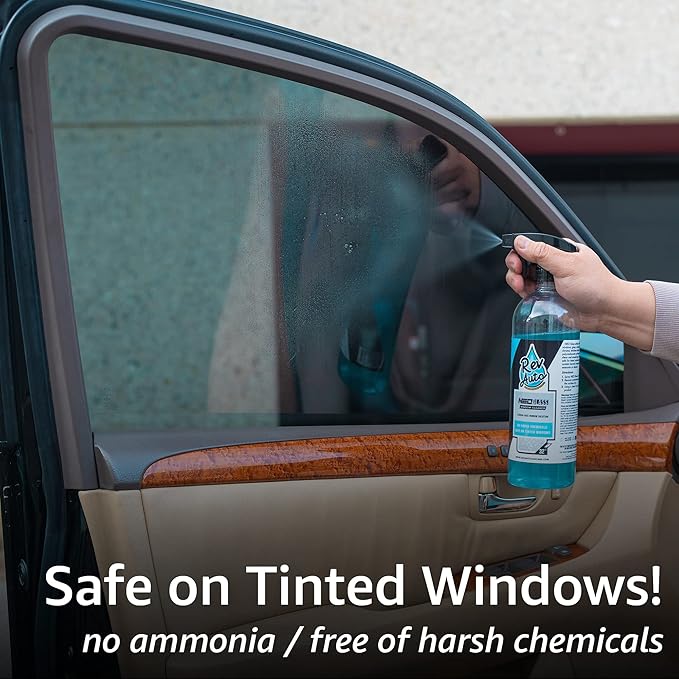 Rev Auto Car Window Cleaning Kit - Includes 32oz Car Window Cleaner and 3 Window Drying Towels | Ammonia Free Glass Cleaner That is Tint Safe | Auto Glass Cleaner/Auto Window Cleaner Spray