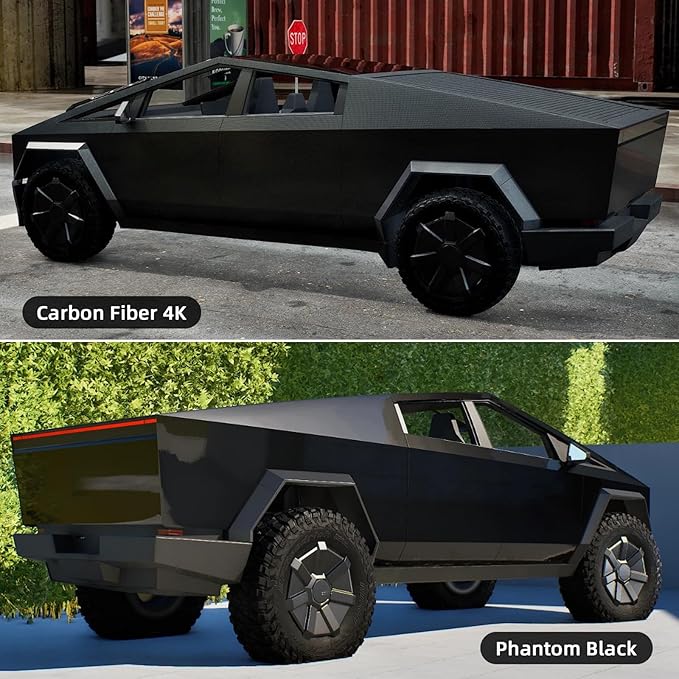 Precut Paint Protective Film for Tesla Cybertruck 2024-2026 Full Body 8.5Mil TPU PPF Color Change Film Self Adhesive Scratch Protector Exterior Accessories (Phantom Black)