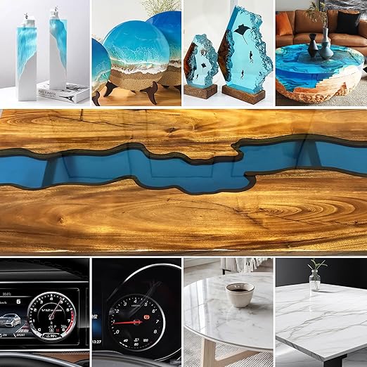 Resin Polishing Kit,32oz Kit of Resin Polish (16oz) & Epoxy Cleaner (16oz), Premium Epoxy Polishing Kit, Polishing Compound for Table Countertop, Removes Scratches & Scuffs