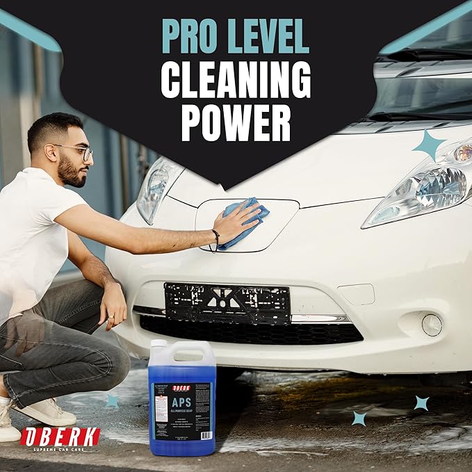 Oberk APS All Purpose Car Wash Soap – Eco-friendly, plant-based shampoo for foam cannon or hand wash. Safe for ceramic coating, interio (APS128)