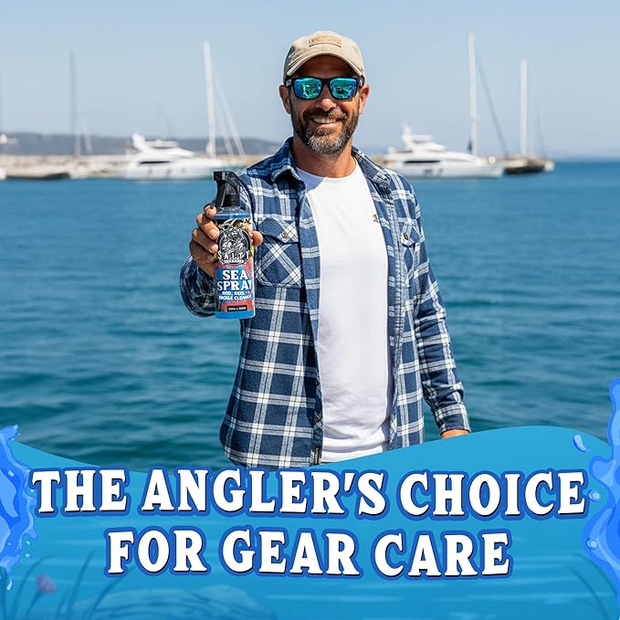 Salty Captain Sea Spray – Fishing Reel Cleaner Spray 500ml – Salt Remover for Rods, Reels & Tackle – Prevents Rust & Corrosion – Easy Reel Cleaning Kit, Extends Gear Life, Fast & Easy Cleaning