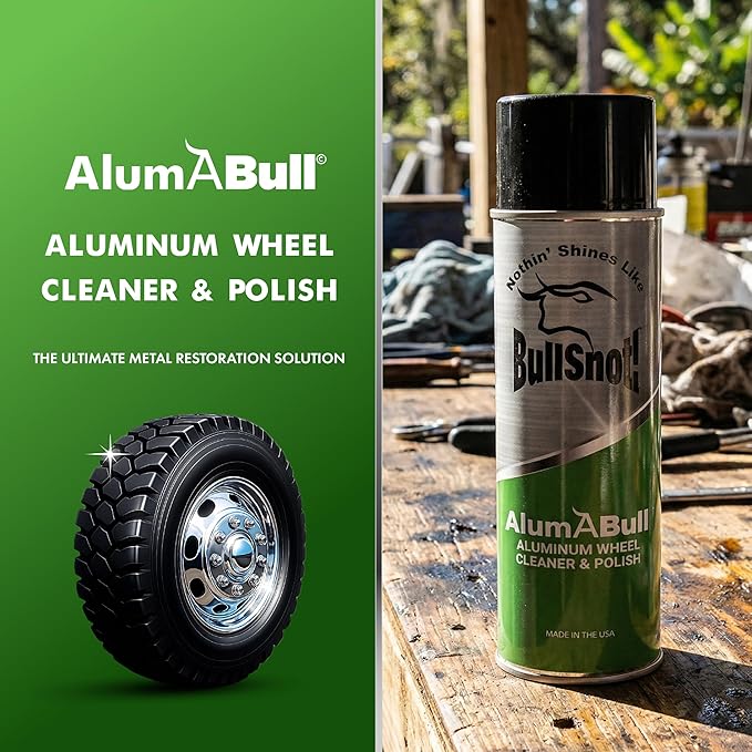AlumABull Aluminum Wheel Cleaner & Polish - Restores Shine, Removes Tarnish & Oxidation, Protects Aluminum, Stainless Steel & Chrome - Non-Corrosive, Made in the USA