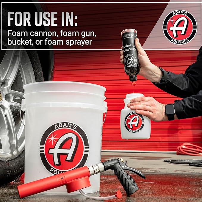 Adam's Polishes Graphene Shampoo 16oz - Ceramic Coating Infused Car Wash Soap - Powerful Cleaner & Protection In One Step - pH Neutral, High Suds For Foam Cannon, Foam Gun, Or Detailing Bucket