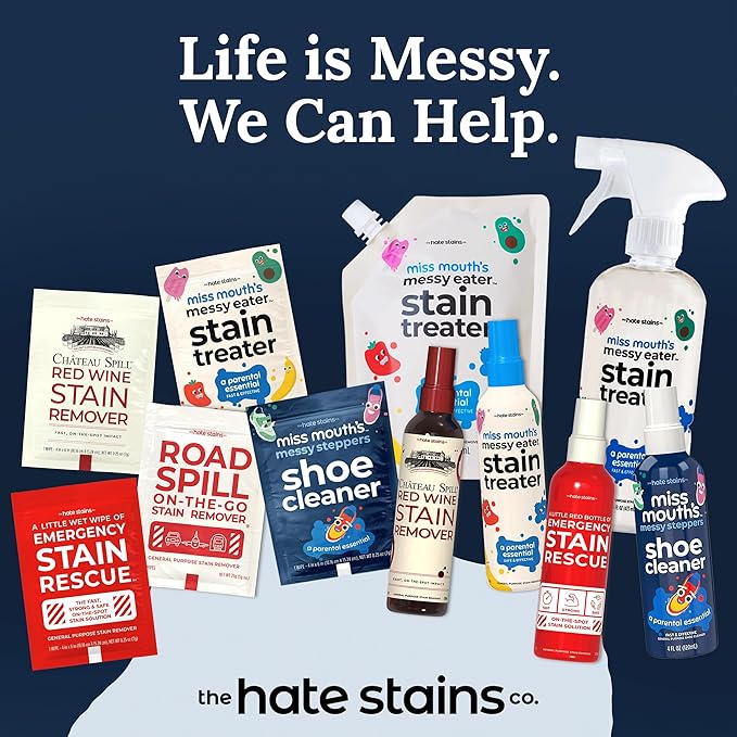 Miss Mouth's Messy Eater Stain Treater and Messy Steppers Shoe Cleaner Magic Duo - Stain Remover for Clothes, Carpet, Upholstery and Shoe Cleaner for Sneakers, Leather, Cloth, Mesh