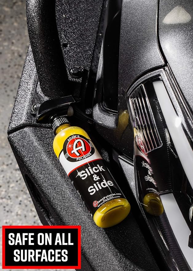 Adam's Polishes Slick & Slide Detail Spray - Hyper Slick Polymer Resin Technology Car Wash Spray Sealant - Car Wax Top Coat Quick Detailer Provides Superior Gloss, Shine, & Slickness (Gallon)