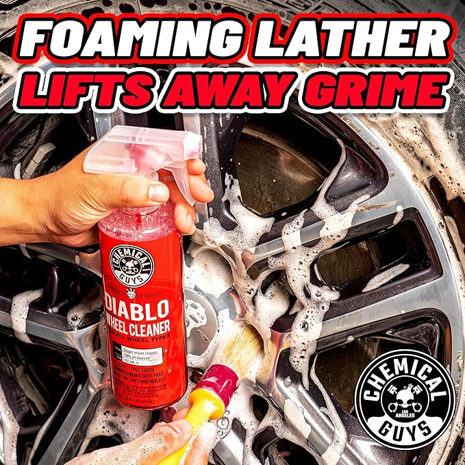 Chemical Guys Diablo Wheel Cleaner Spray - 2 Pack 16 oz Bottles, Safe on All Wheel & Rim Finishes, Sprayable Formula Removes Brake Dust, Dirt & Grime, Car Care for Trucks, SUVs, Motorcycles & RVs