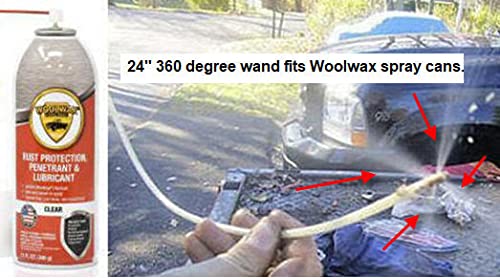 woolwax 12 Oz Undercoating Protection Aerosol Spray Can Black 6 Pack, Rust Inhibitor and Prevention, Anti Corrosion Multi Purpose Penetrant and Lubricant, Spray Can Extension Wand Included
