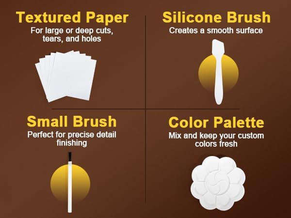 Vinyl & Leather Repair Kit for Furniture: Fix Tears Holes Scratches and Peeling on Any Material Bonded Italian Pleather Genuine - Match Any Color on Vinyl Furniture Car Seats Couches Jackets