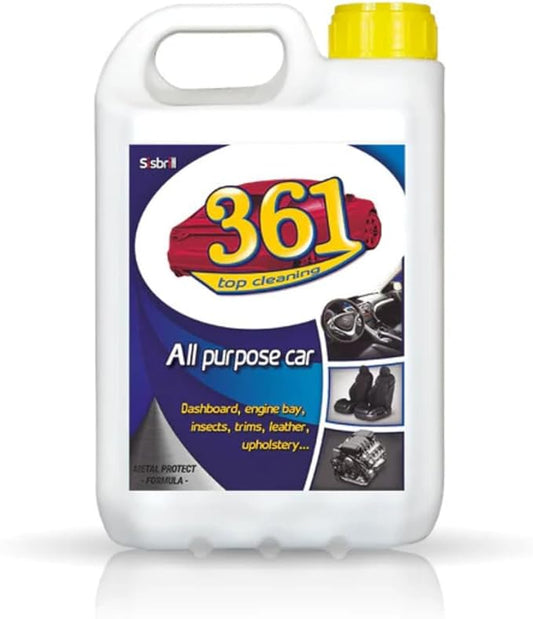 Sisbrill 361 Multi Purpose Car Interior Cleaner Spray - Stain Remover Seat Cleaner, Upholstery, Dashboard, Leather - Car Cleaning Supplies Interior and Exterior - 1.3 Gal