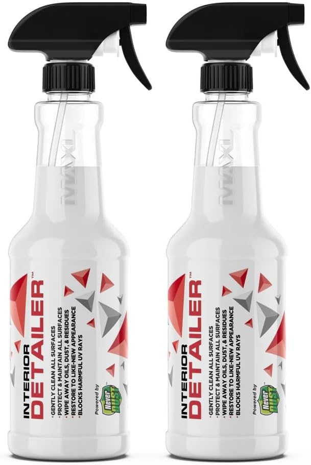 MAXL® Interior Car Cleaner Detailer Spray with NeverDust® Technology Formula (20oz, 2 Pack) - Repels Dust, Wipes Oil, Residue with Matte Finish for Leather, Dash, Trim & Screens - Safe on All Surfaces