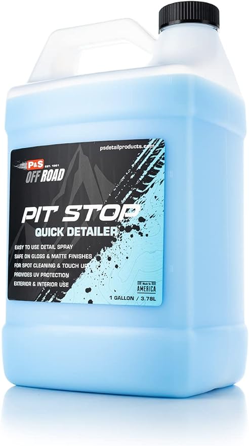P & S PROFESSIONAL DETAIL PRODUCTS P&S Off Road Pit Stop Quick Detailer – Easy Use for Side-by-Sides, ATVs & UTVs – Interior & Exterior Cleaner with UV Protection – Safe on All Finishes - 1 Gallon