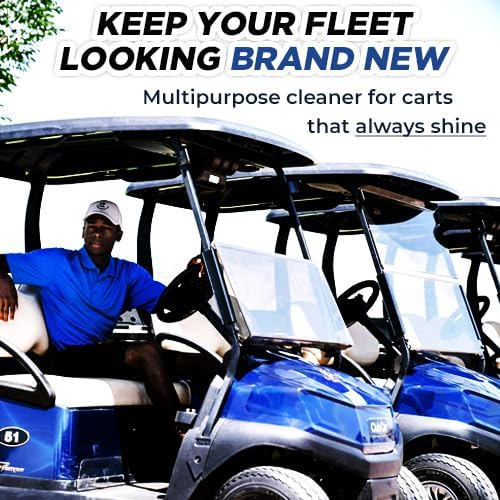 Club Clean Cart Shine, Golf Cart Body Windshield Cleaner Plus Polisher - Hard Water Shield, Removes Hard Water Stains - Battery Acid Shield, Grease Spray, Lubricates & Rust Proofs - Trim & Tire Shield