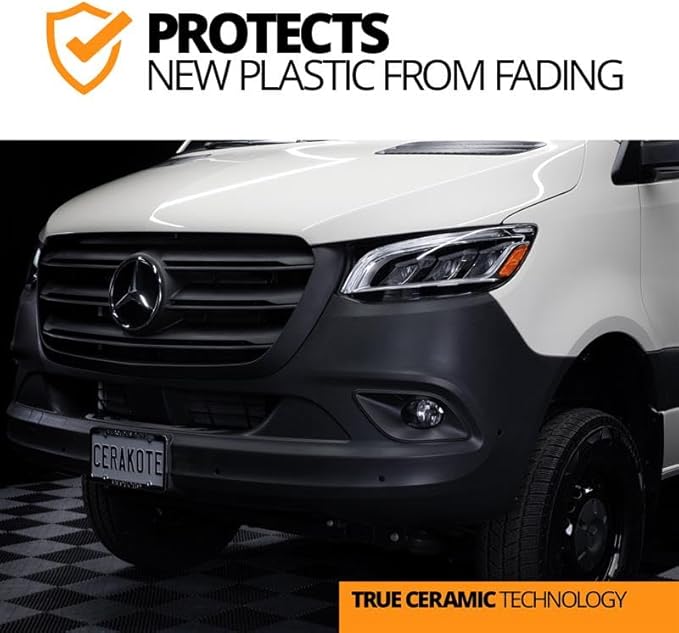 Cerakote Rapid Ceramic Plastic Restorer and Protectant - 50 Wash Rating - Protects New Trim - Restores Faded Plastic - Non-Greasy Finish - Ceramic Spray Coating for Cars and Trucks