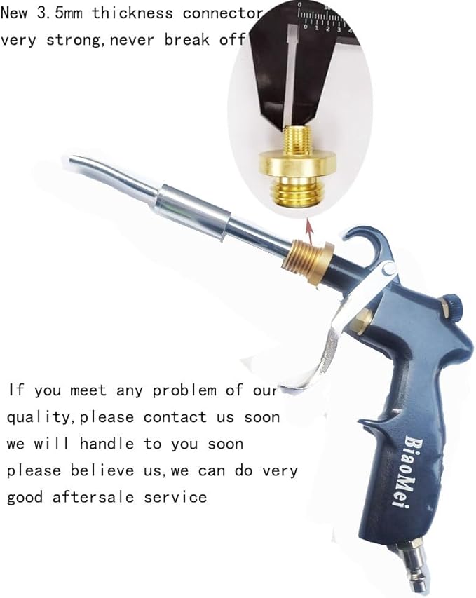 High Pressure Car Interior Cleaning Gun Automobile Detailing Washing Gun with Brush-Works with Air Compressor(Aluminium Rotate Tube),Z-014 with Air Regulator Control