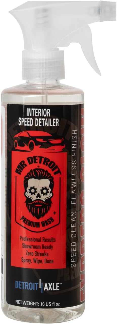 Mr. Detroit - 5pc Interior Detailing Kit, Leather Cleaner & Conditioner, Interior Speed Detailer, Carpet & Upholstery, Glass Cleaner, Professional Grade Formula for Deep Cleaning & Restore