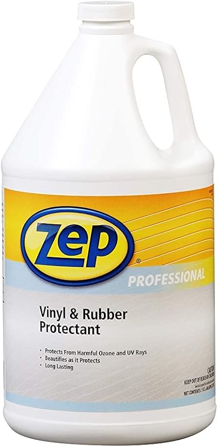 Zep Professional Vinyl and Rubber Protectant - 1 Gallon (Case of 4)- 1041479 - Resist the Effects of Harmful Ozone and UV Rays, For Boat, Seats, Upholstery