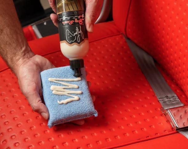 Jay Leno's Garage Leather Cleaner and Conditioner for Car Interior – Advanced Car Seat Leather Cleaner and Conditioner, Auto Leather Care Kit for Interior Detailing and Upholstery Cleaning