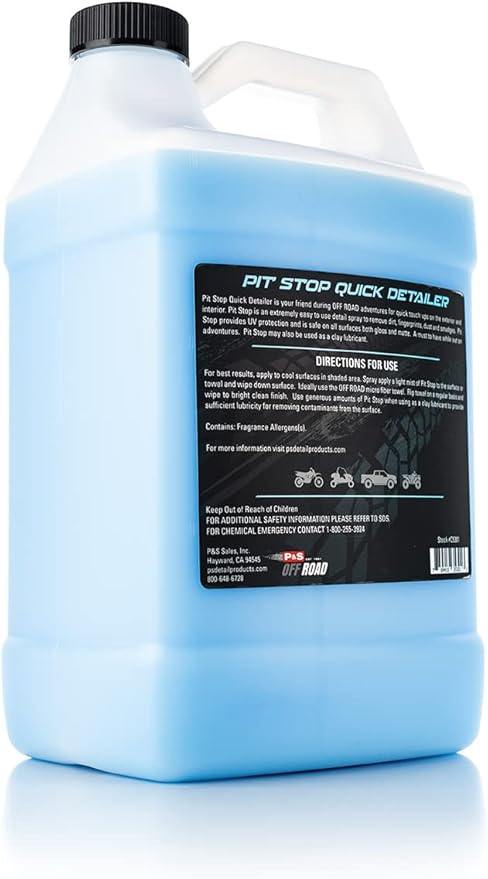 P & S PROFESSIONAL DETAIL PRODUCTS P&S Off Road Pit Stop Quick Detailer – Easy Use for Side-by-Sides, ATVs & UTVs – Interior & Exterior Cleaner with UV Protection – Safe on All Finishes - 1 Gallon