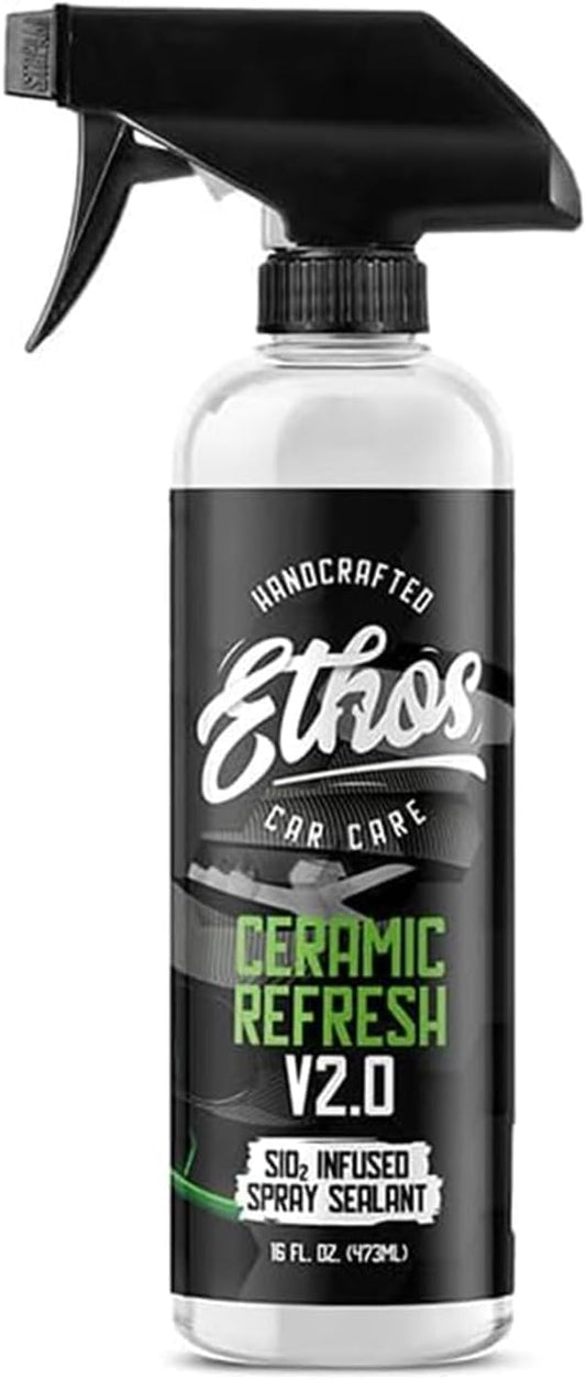 Ethos Ceramic Refresh – Ceramics Coating Spray & Ceramic Sealant for Instant Gloss – Paint Restorer with 6+ Months Car Sealant Protection – SiO2 Spray for Car Detailing