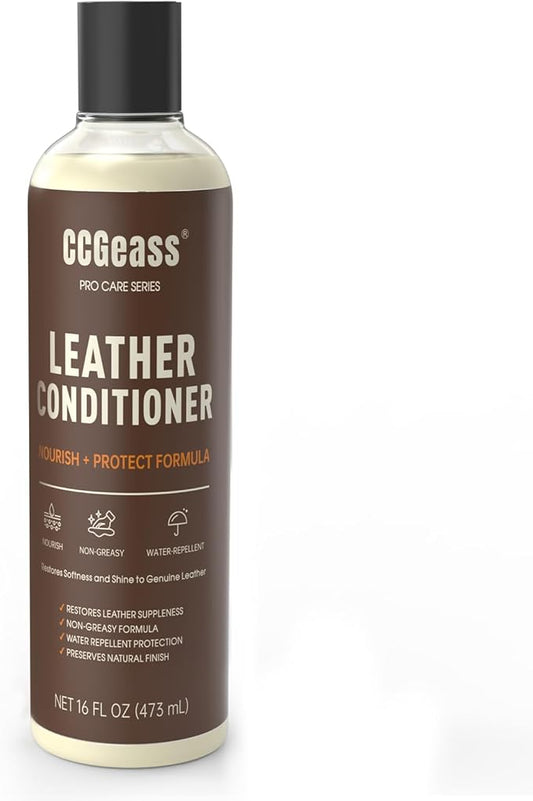 Leather Conditioner 16oz | Leather Care for Car Seats, Furniture, Couches, Shoes & Boots | Non-Greasy Deep Conditioning, Maintains Softness & Natural Finish& Protects
