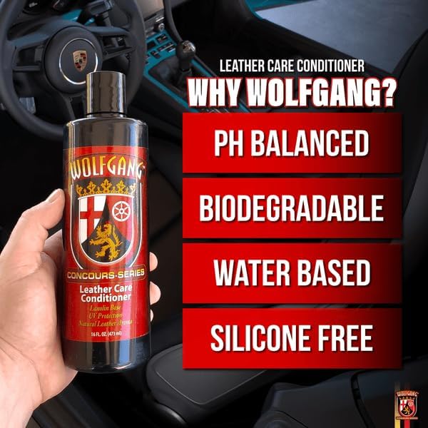 WOLFGANG CONCOURS SERIES Leather Care Conditioner | Premium UV-Protecting Formula for Soft & Restored Leather | Deep Moisturization & Protection | WG-2600 | 16 oz