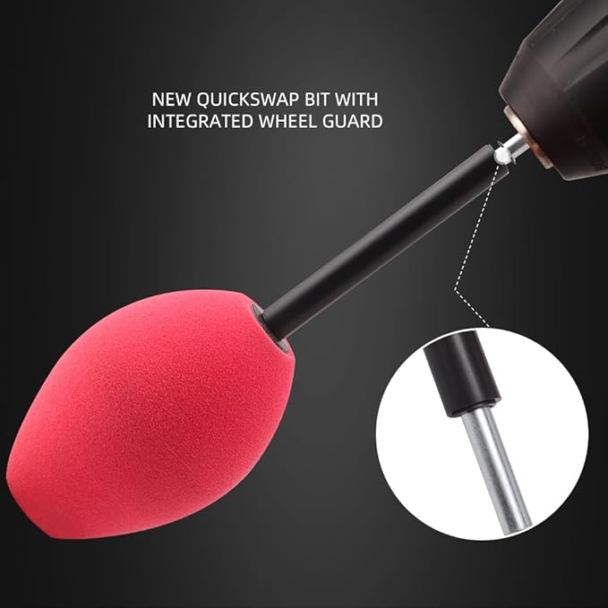 Wheel Rims Polisher, SPTA Polishing Ball, Polishing Cone, Metal Wheel Polishing Tool, Ball Buster Wheel and Rim Polisher System Attaches to Standard Household Drill