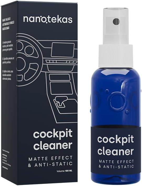 Cockpit Cleaner - Interior Cleaner - Matte Finish Detailer and Spray Sealant has Anti-Static Specs and Silver Nano Particles, Dust-Repellent, Easy Clean for Car Dashboards & Plastics - 100ml